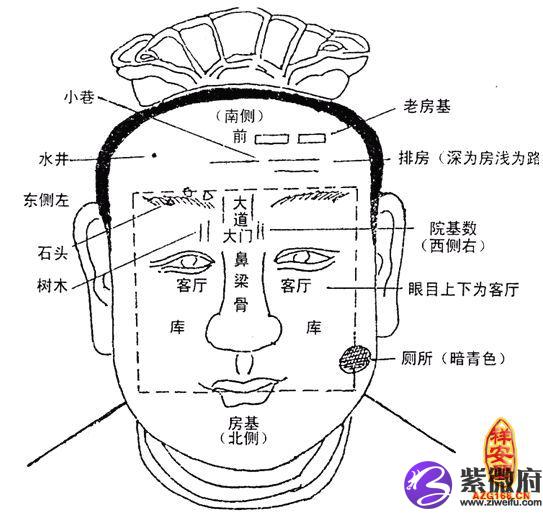 面相看阳宅风水 若我们在面相中以鼻子为太极点,为住宅,然后依照八卦