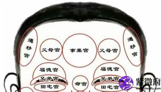 从眉角以上至发际都算迁移宫,即前额两侧靠发际的部分,包括边城,驿马