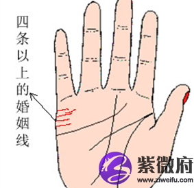婚姻线有四条代表什么