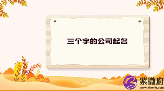 三个字的公司起名
