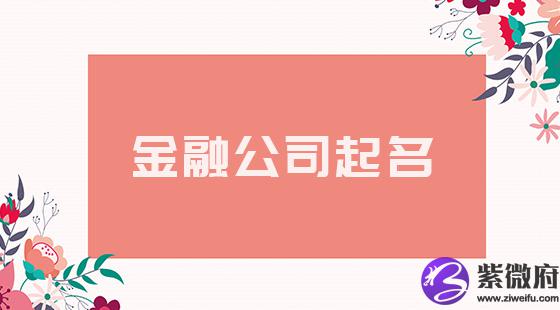 金融公司起名