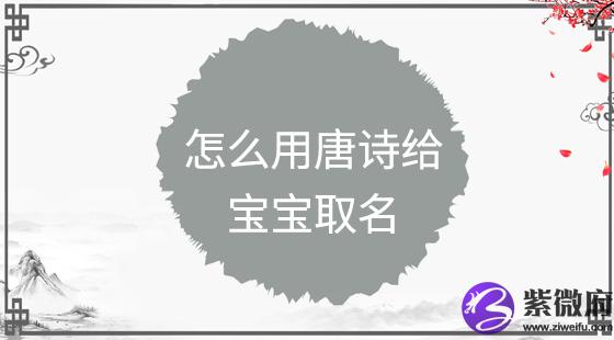 怎么用唐诗给宝宝取名？