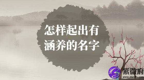 怎样起出有涵养的名字？