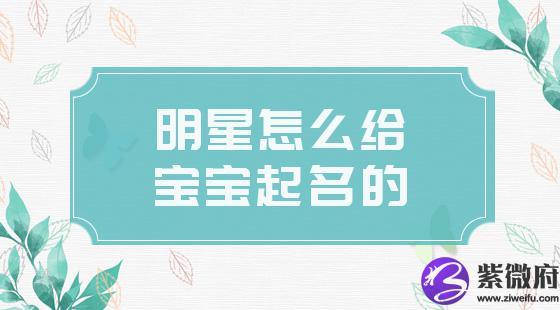 明星怎么给宝宝起名