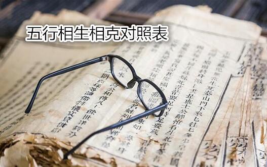 五行相生相克对照表