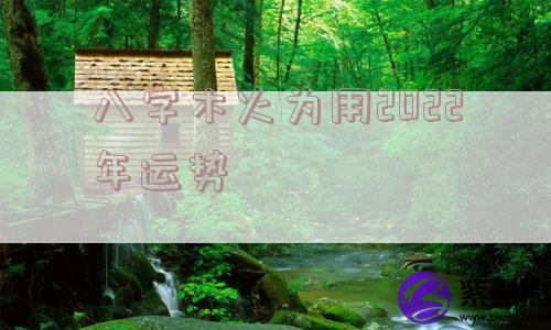 &*&*&木火为用2022年运势