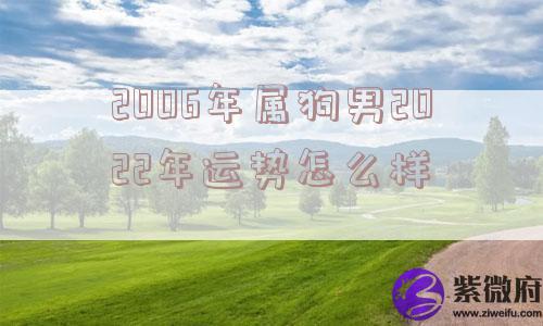 2006年属狗男2022年运势怎么样