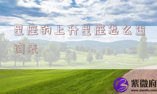 星座的上升星座怎么查询表