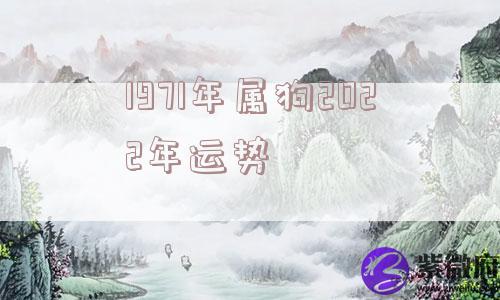 1971年属狗2022年运势