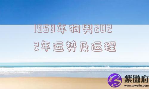 1958年狗男2022年运势及运程
