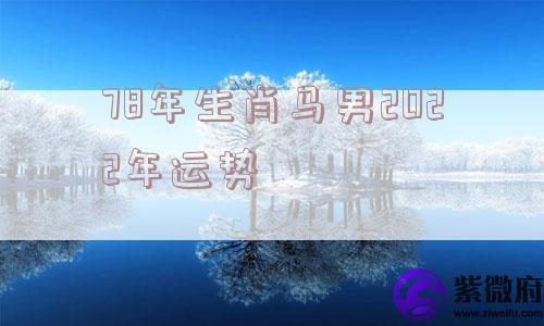 78年生肖马男2022年运势
