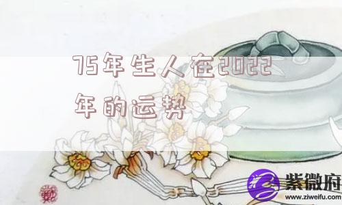 75年生人在2022年的运势