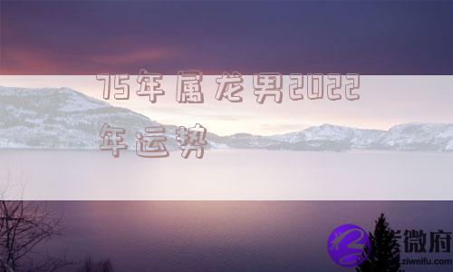 75年属龙男2022年运势