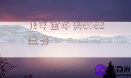 72年金牛男2022运势