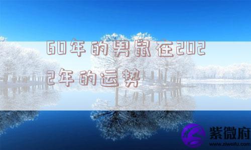 60年的男鼠在2022年的运势