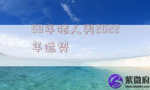 59年猪人男2022年运势