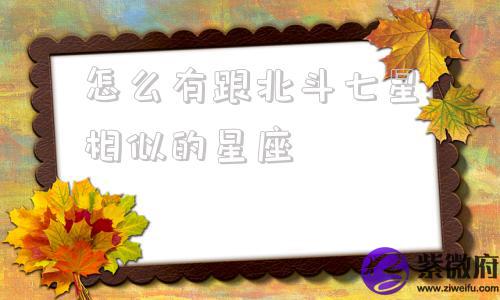怎么有跟北斗七星相似的星座