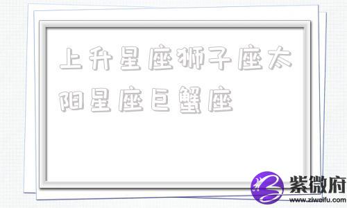 上升星座狮子座太阳星座巨蟹座