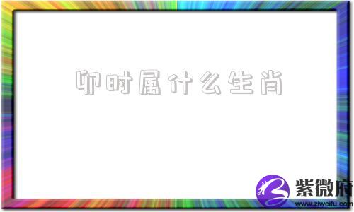 卯时属什么生肖