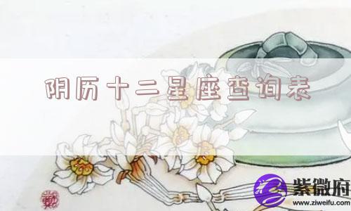 阴历十二星座查询表