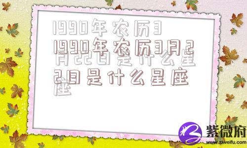 1990年农历3月22日是什么星座
