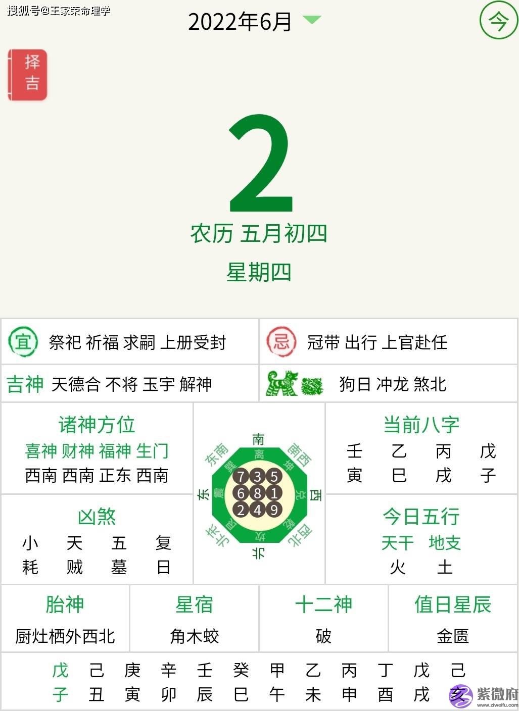 每日老黄历查询 日历择吉 吉凶宜忌 黄道吉日 农历五月初四 2022.6.2