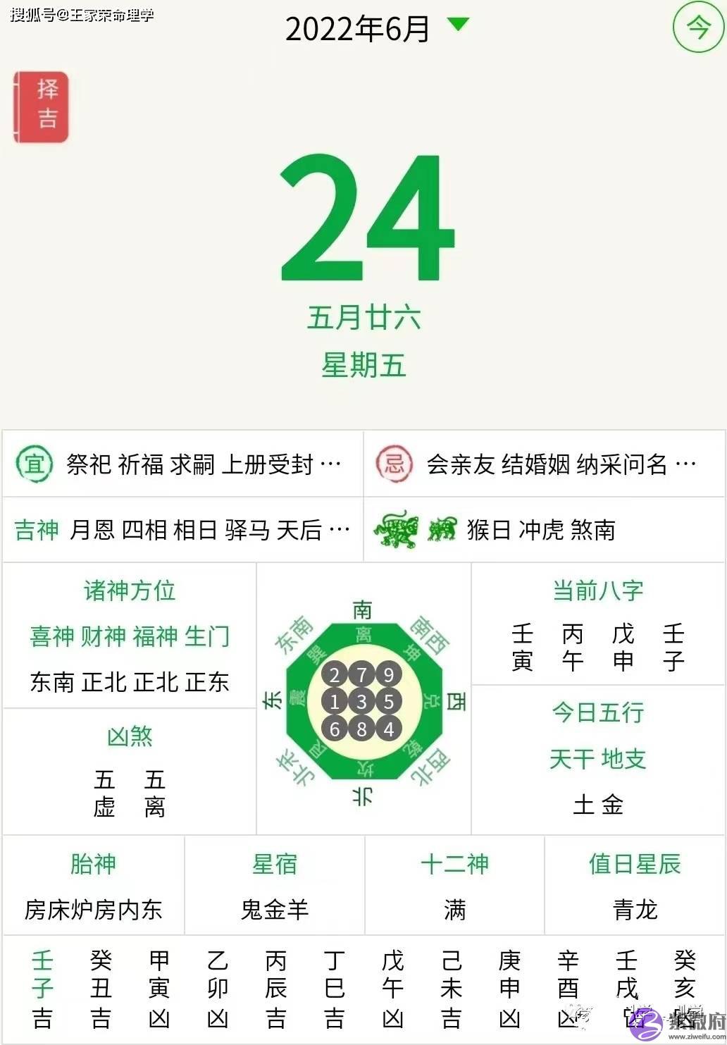 今日黄历万年历吉时 生肖运势查询 宜忌择日吉凶 农历五月二十六 2022.6.24