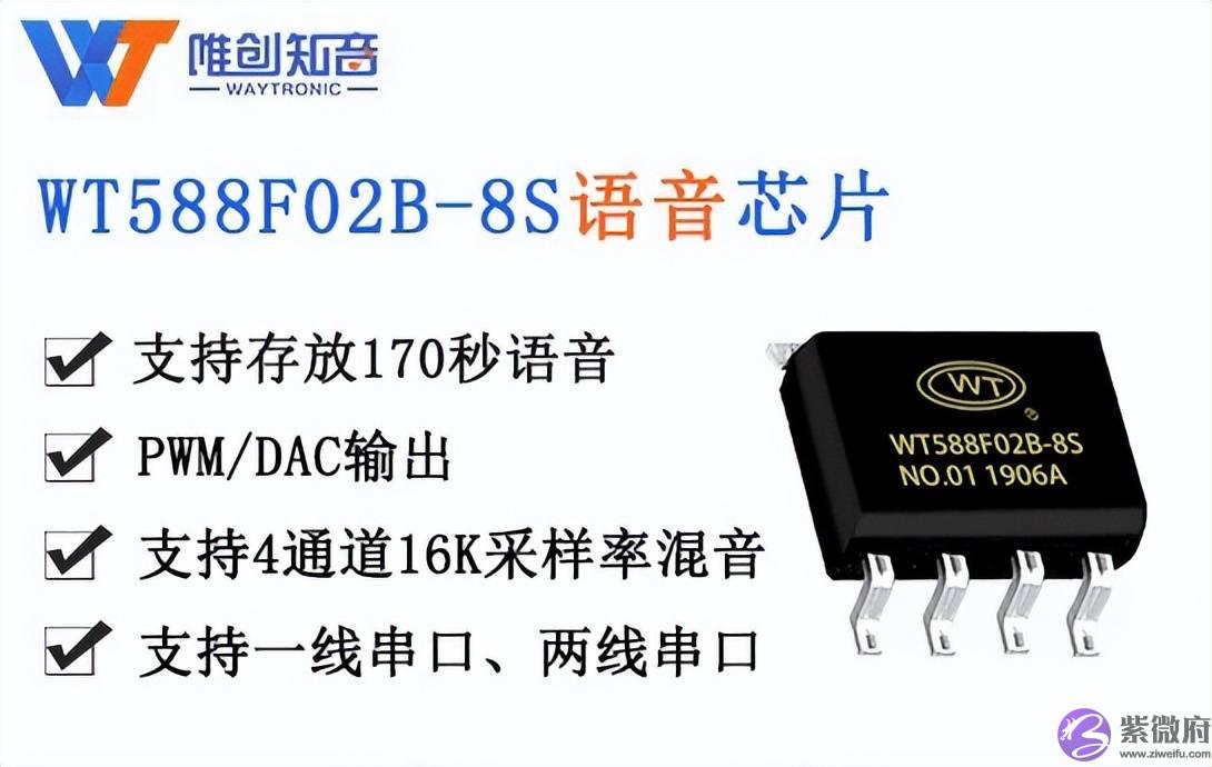 万年历语音报时芯片，红外传感播报ic芯片方案，WT588F02B-8S