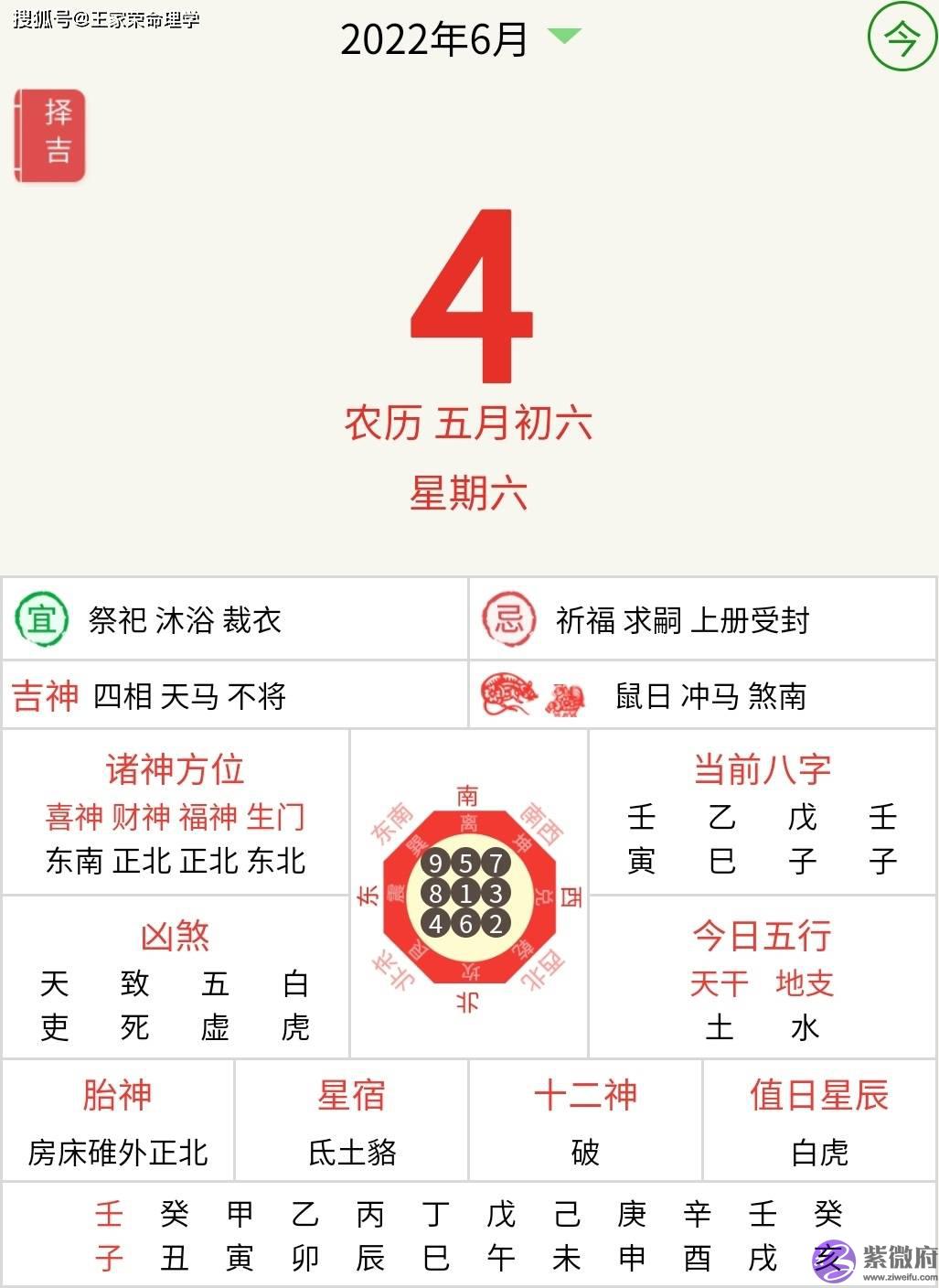 老黄历万年历 每日运程查询 吉凶宜忌择日 农历五月初六 2022.6.4