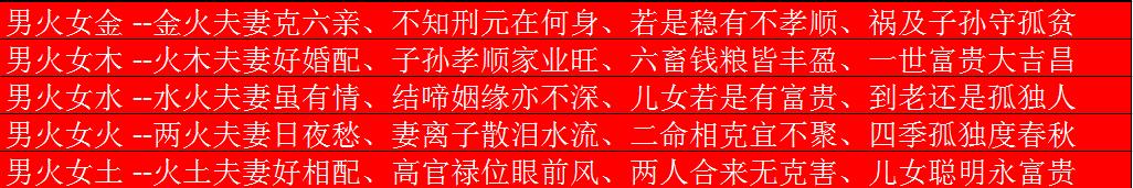 免费八字五行合婚